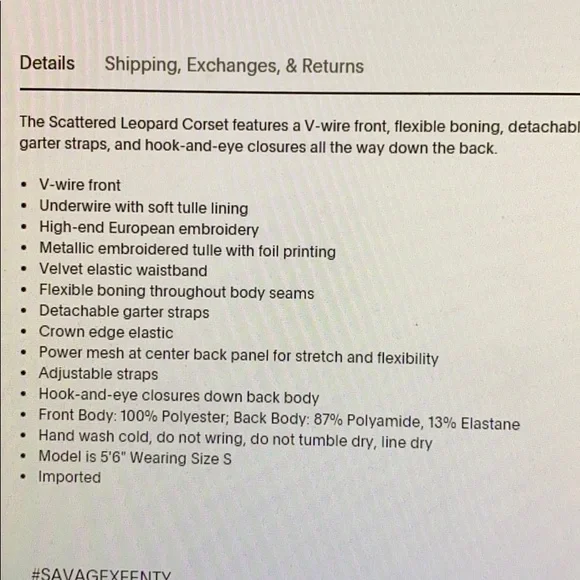 BNWOTSavageXFenty blue corset with sheer panels - Picture 5 of 9